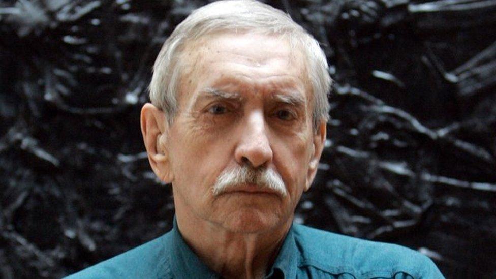 In this March 13, 2008, file photo, Edward Albee poses for a portrait in New York. The three-time Pulitzer Prize-winning playwright has died in suburban New York City at age 88