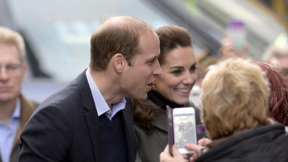 Prince William and Catherine meet the crowds