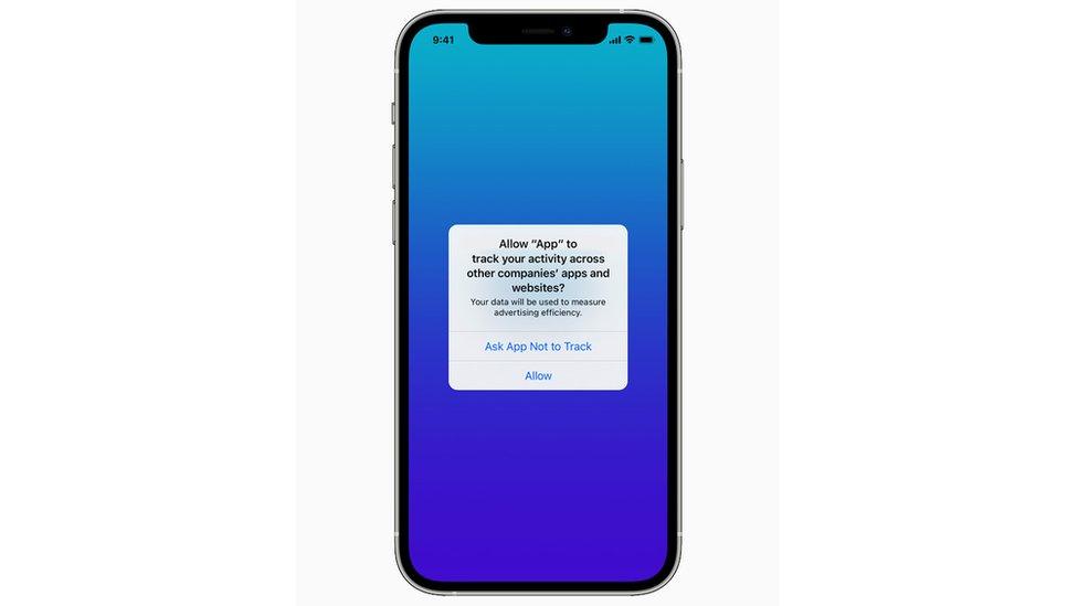 An App Tracking Transparency pop up asking for tracking permissions