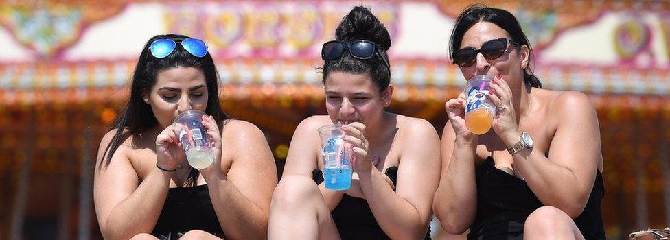 Women on the beach in Brighton