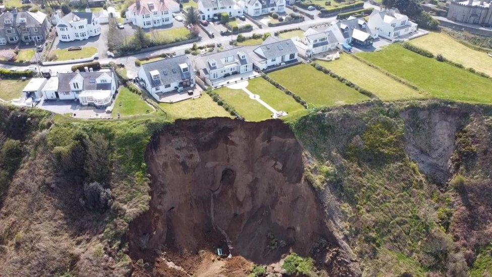 The landslide at Nefyn beach