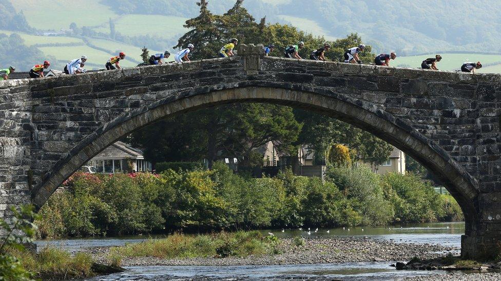 Cyclists in Wales