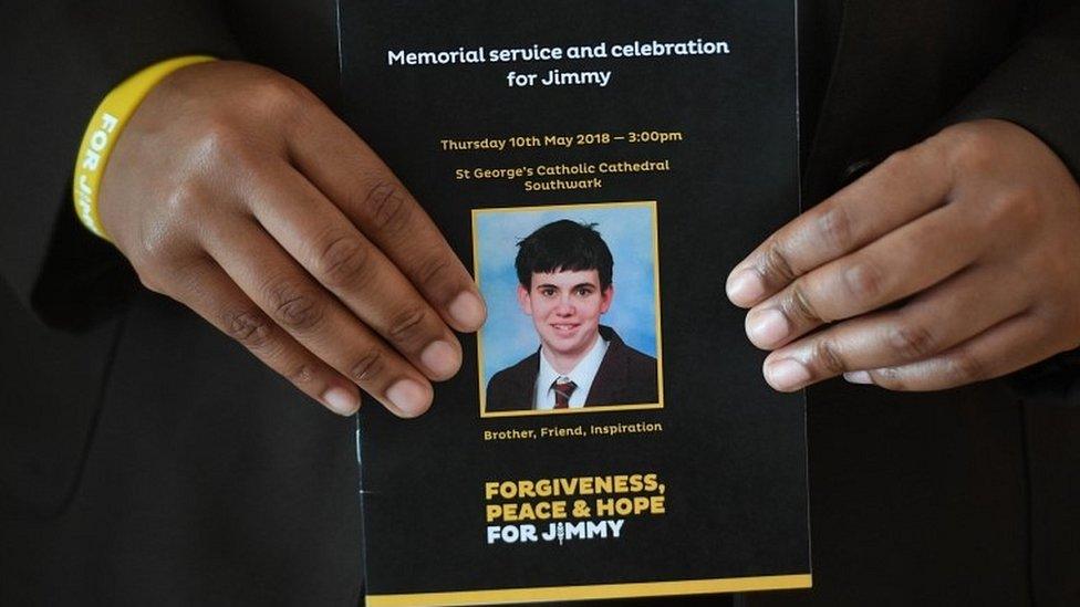 The order of service for the tenth anniversary memorial service for Jimmy Mizen