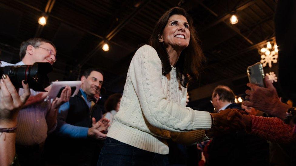 Nikki Haley greet supporters