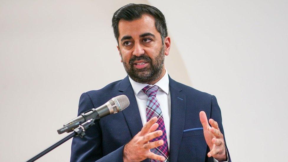 First Minister Humza Yousaf speaking during an anti-poverty summit in Edinburgh