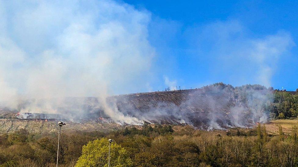 fire on Machen mountain