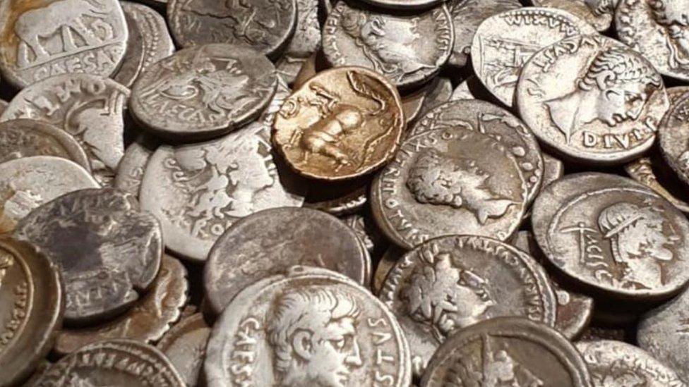 Coins from a hoard found in Suffolk