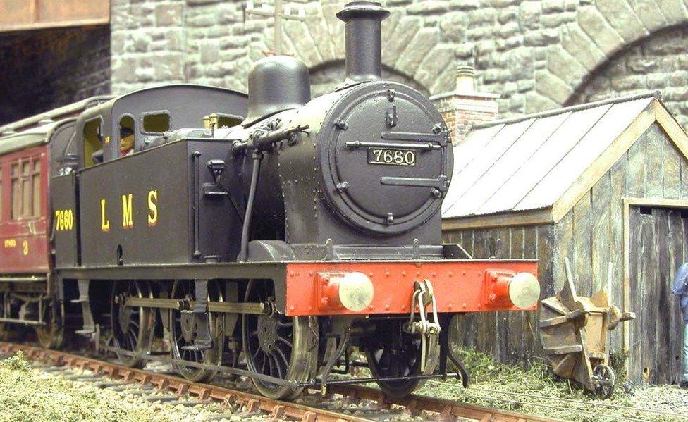 The Helmthwaite model trashed by vandals