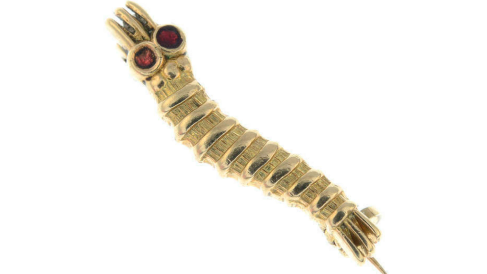 Detail of Caterpillar brooch