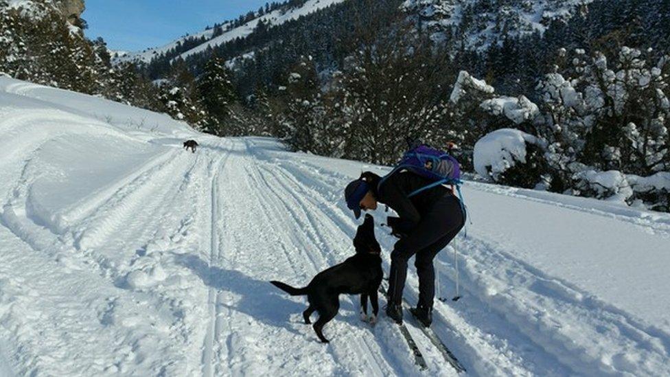 Julie Young and her dog in Utah