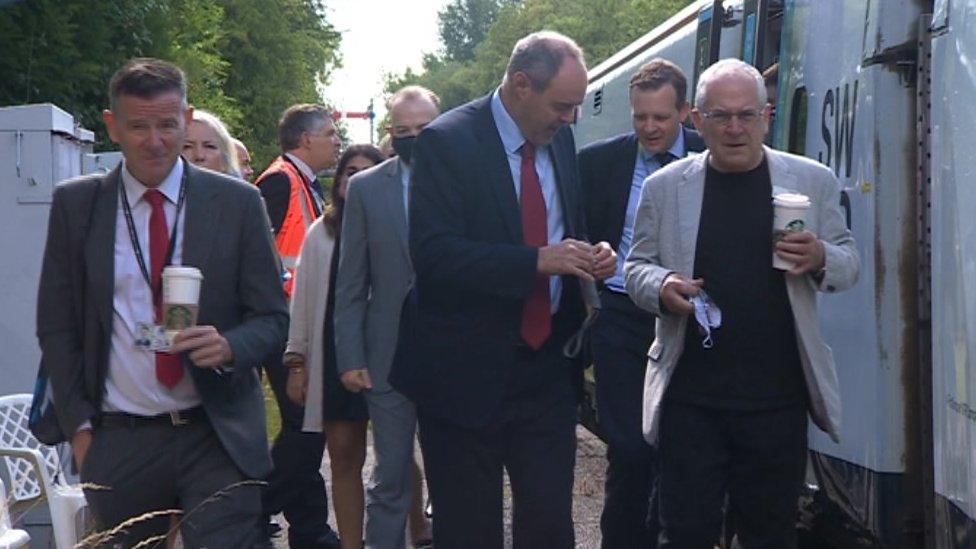 Passengers on train at Marchwood