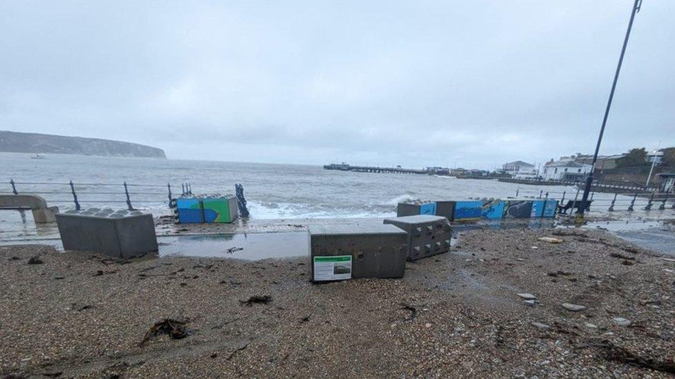 Swanage wave barriers