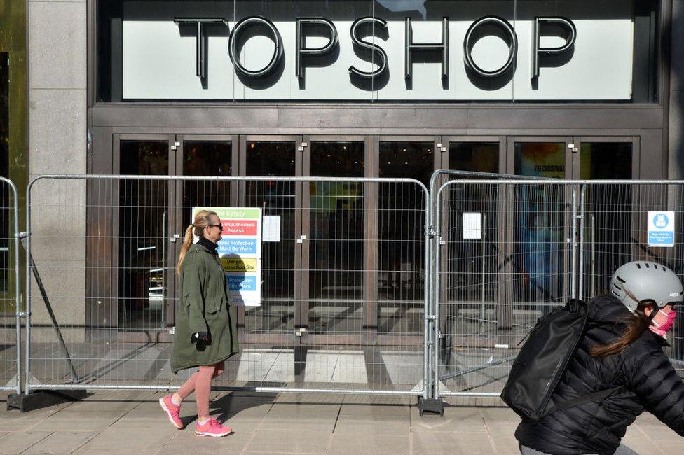 The closed Topshop store on Oxford Street, London