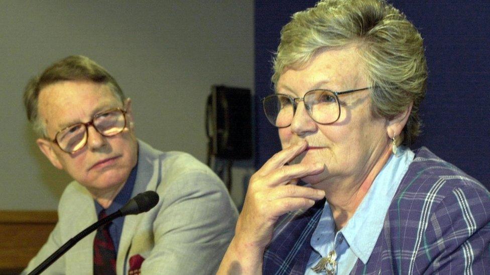 File photo dated 12/05/00 of Paul and Diana Lamplugh at Scotland Yard following the reopening of the investigation into the murder of their daughter