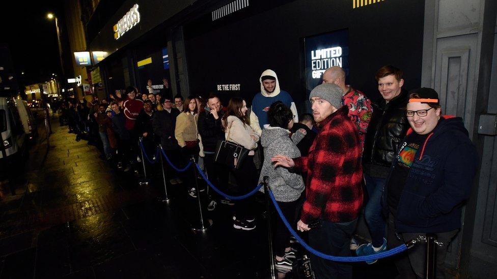 Queue for Greggs vegan steak bake launch