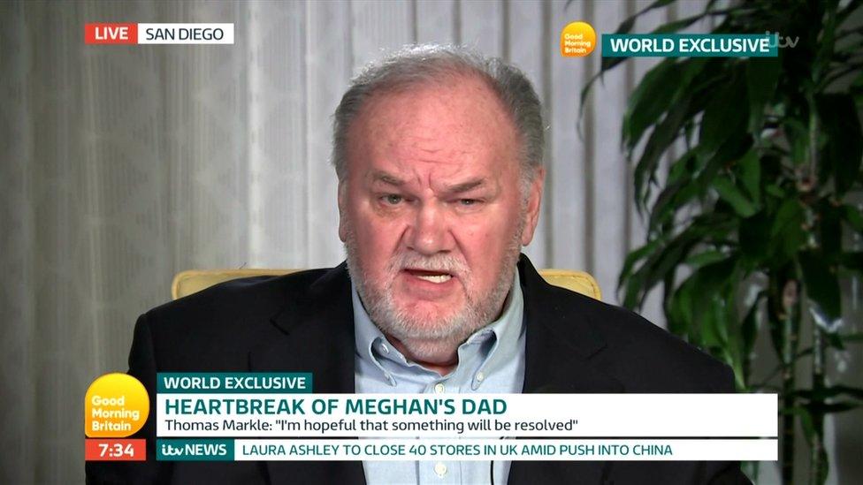 Thomas Markle speaking to ITV