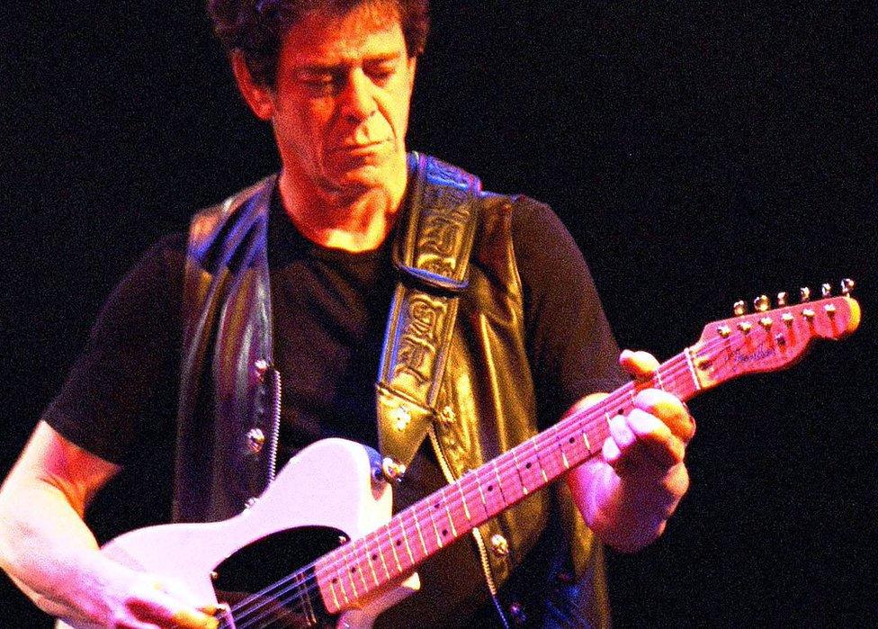 Lou Reed on stage in 1990