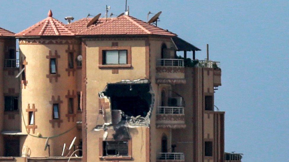 damage to building housing AFP offices