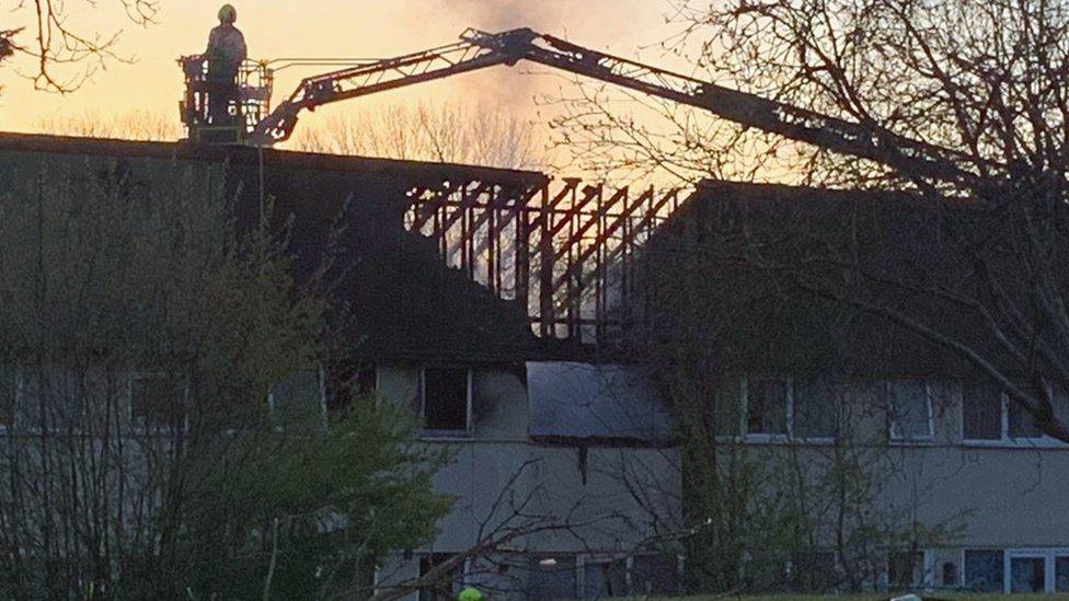 Fire destroyed house