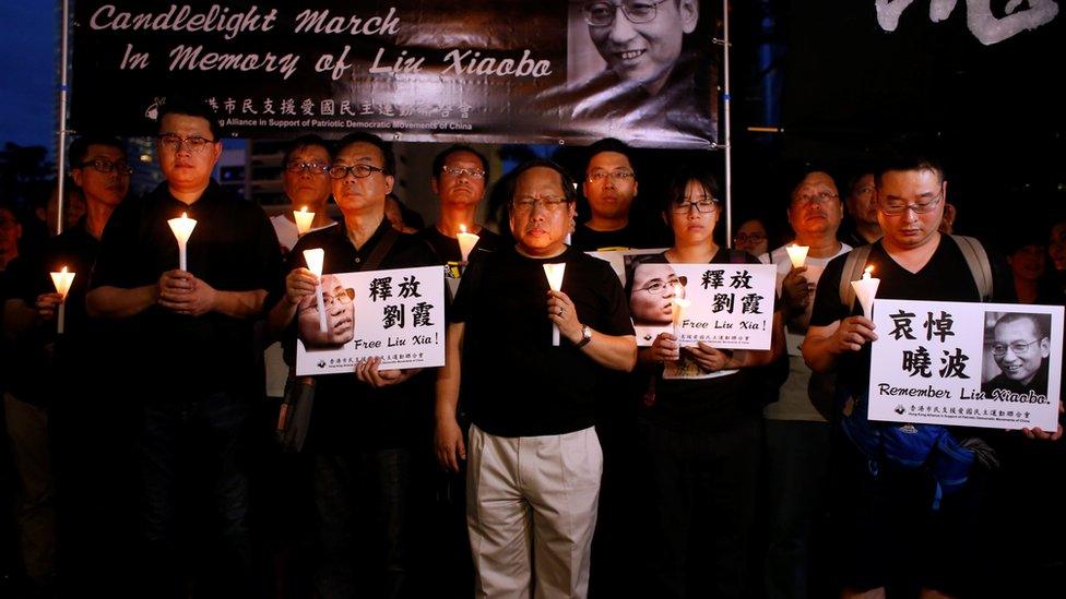 Activists' vigil in Hong Kong