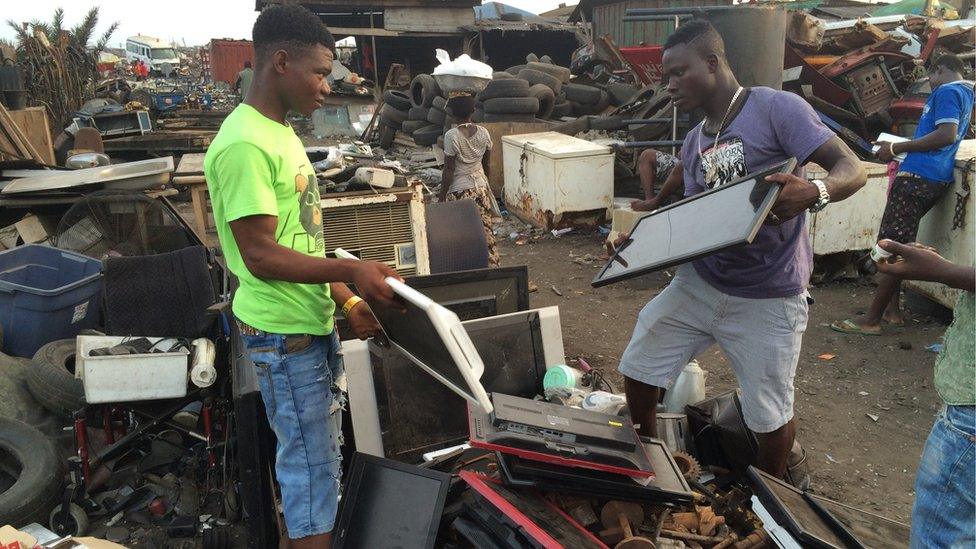 Flatscreen TVs at Agbogbloshie