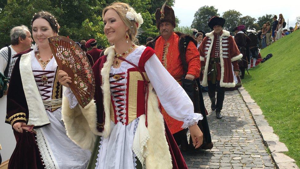 Women take part in re-enactment of coronation