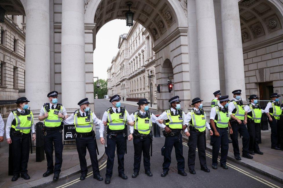 Police at 14 June protest