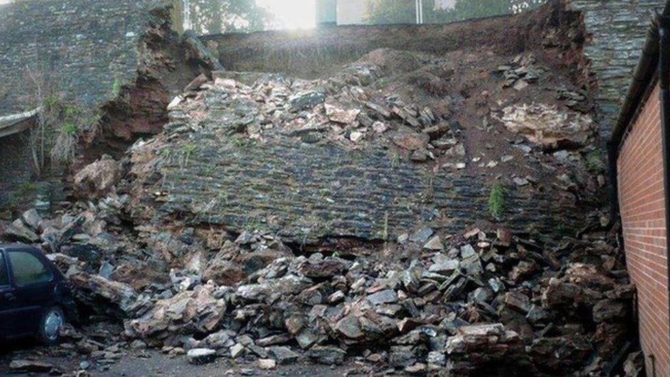 Collapsed Ludlow Town Wall by Heather Bradley