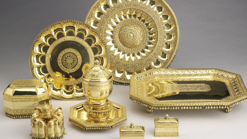 A Service of State, or durbar set, presented to the Prince during his visit to the city of Mysore (modern day Mysuru) in the southern state of Karnataka