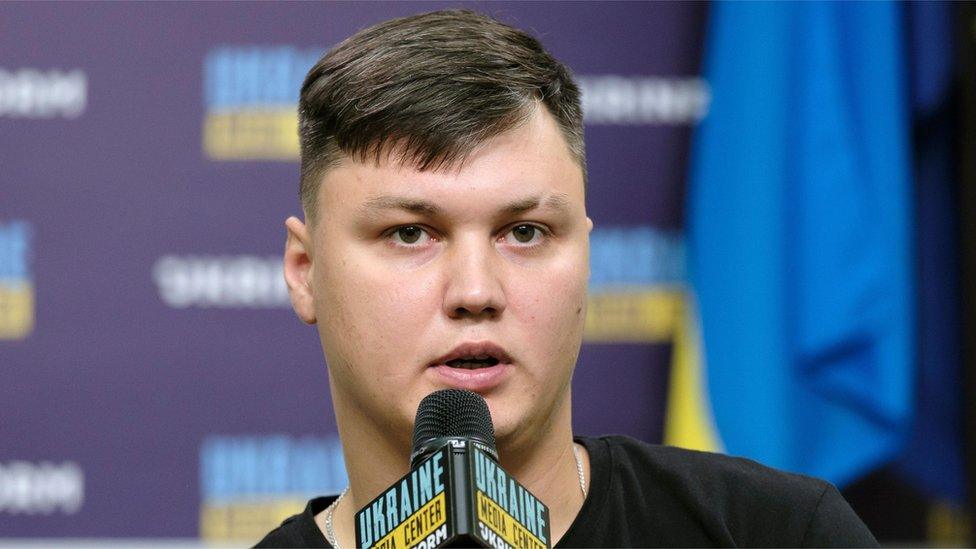 Maxim Kuzminov at a news conference