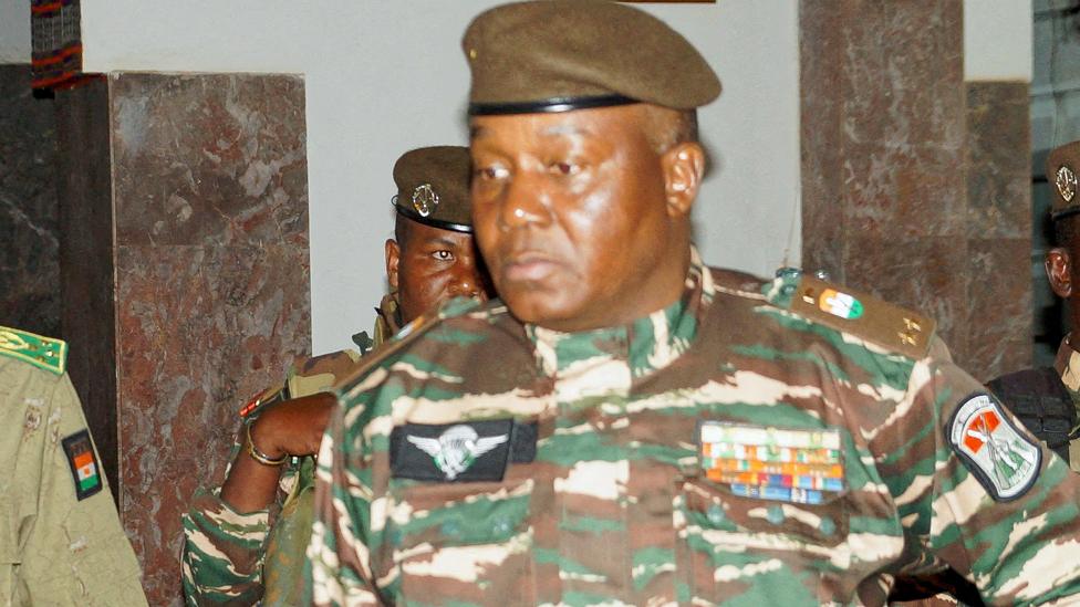 Gen Abdourahamane Tchiani pictured in Niamey 28 July 2023