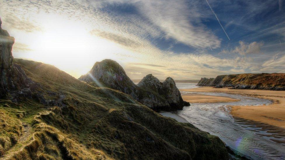 Three Cliffs Bay , Gower