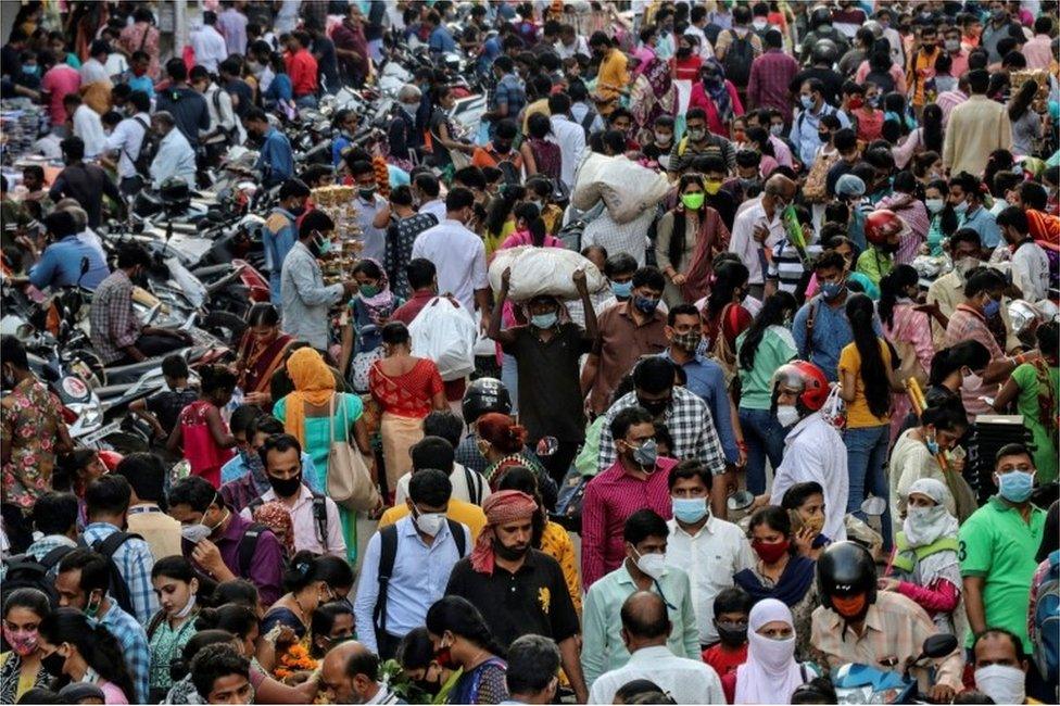 eople throng a market to shop on the eve of Diwali, amidst the spread of COVID-19 in Mumbai, India, November 13, 2020.