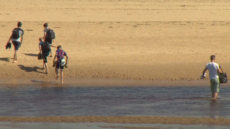 Members of the public had wading across the River Lossie to reach East Beach