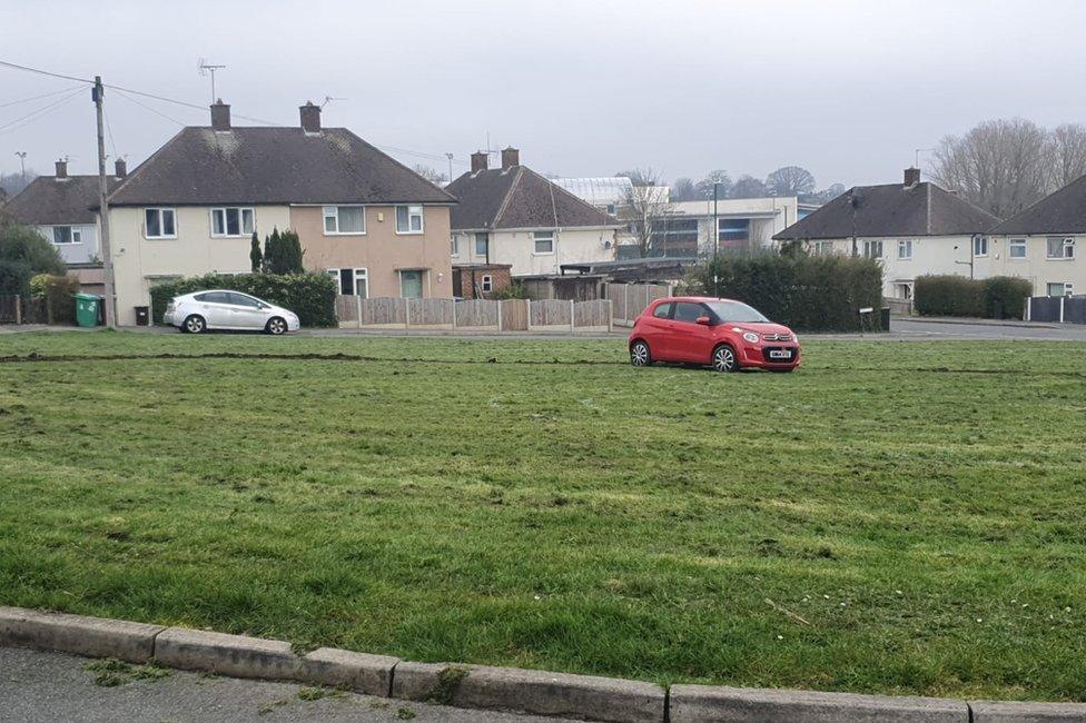 Kate Marsh's car on the green