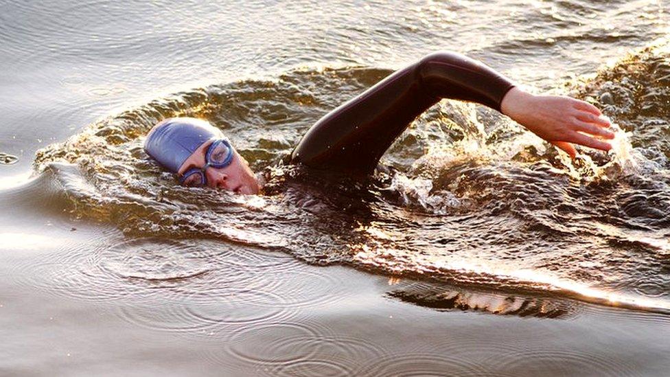 woman swimming