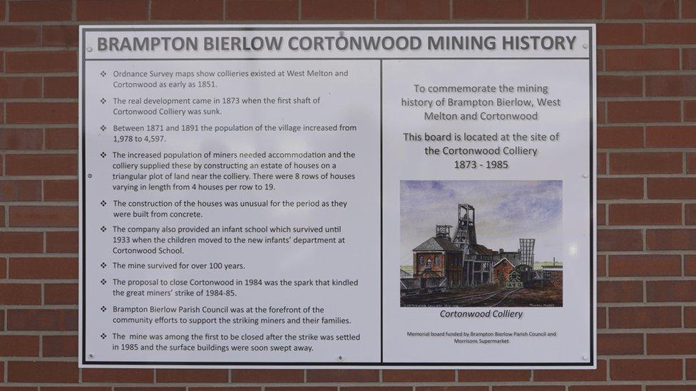 A sign about the colliery