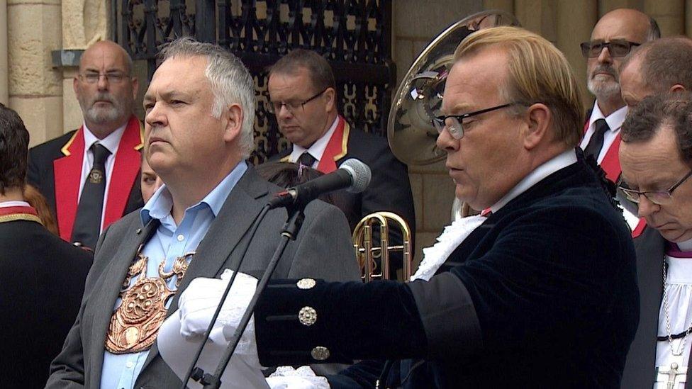 Cornwall Grand Bard Pol Hodge and High Sheriff of Cornwall