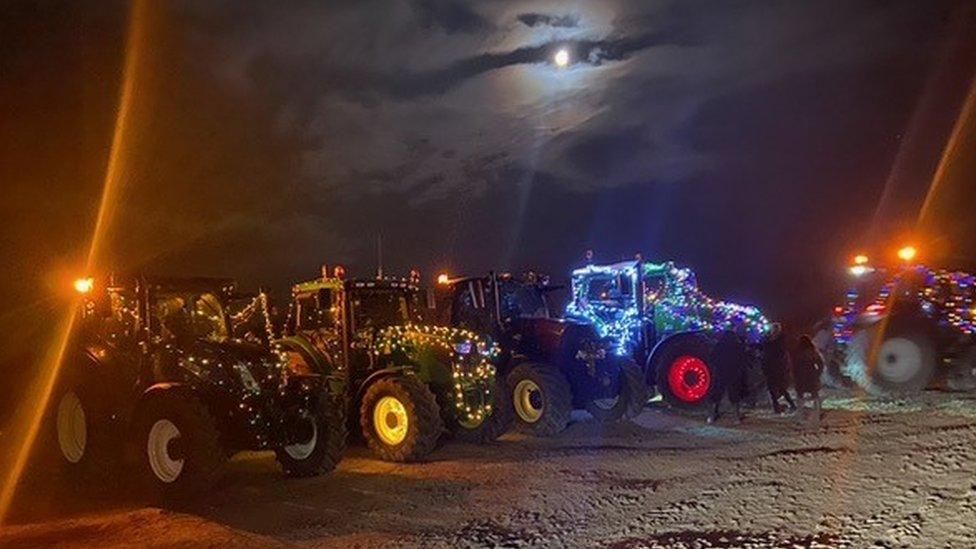 Decorated tractors at the 2022 WillDoes tractor run