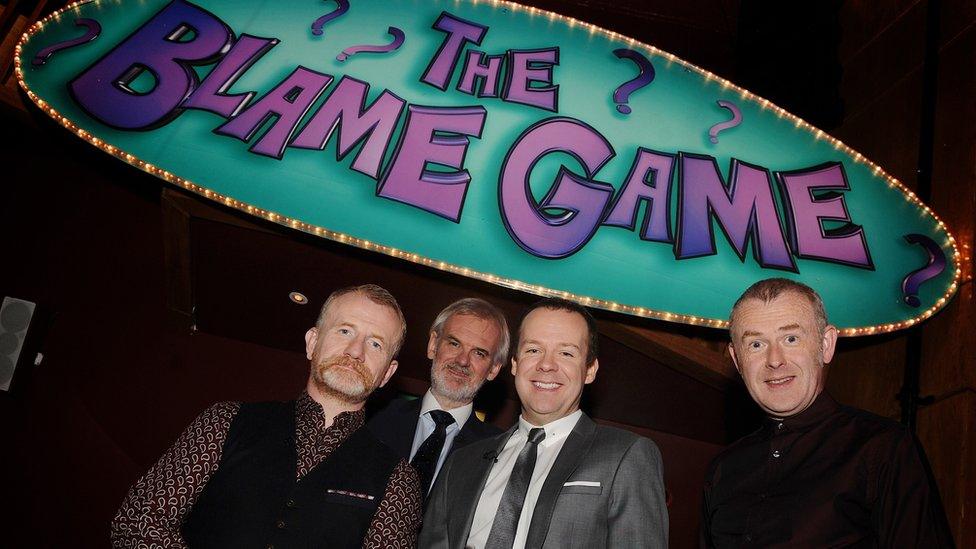 The Blame Game comedians Jake O'Kane, Tim McGarry, Neil Delamere and Colin Murphy