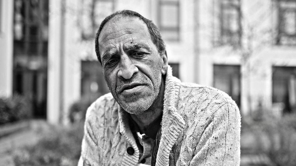 Georgie Hankins' photo portrait of a homeless man, Logan