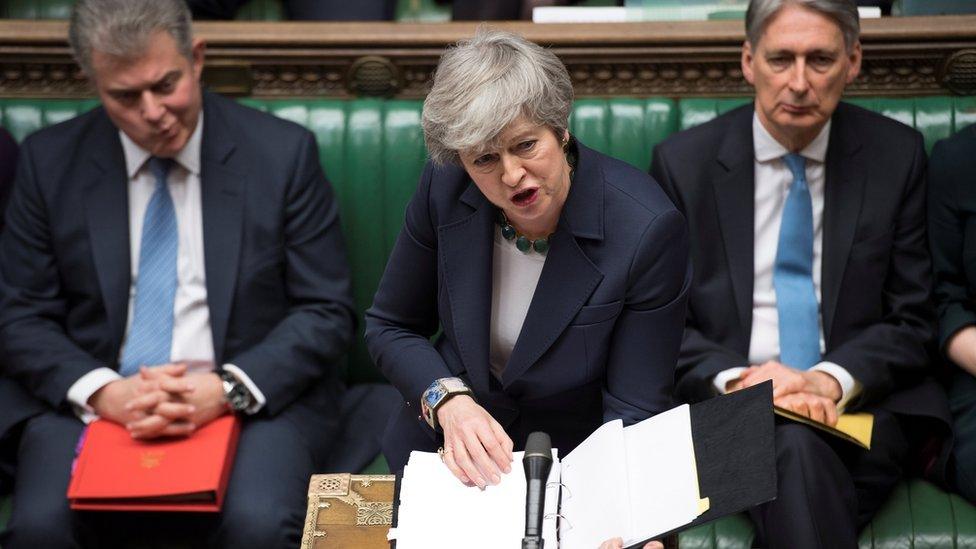 Prime Minister Theresa May speaking in the Commons