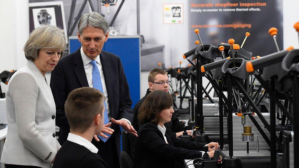 Theresa May and Philip Hammond visit Renishaw innovation and engineering plant