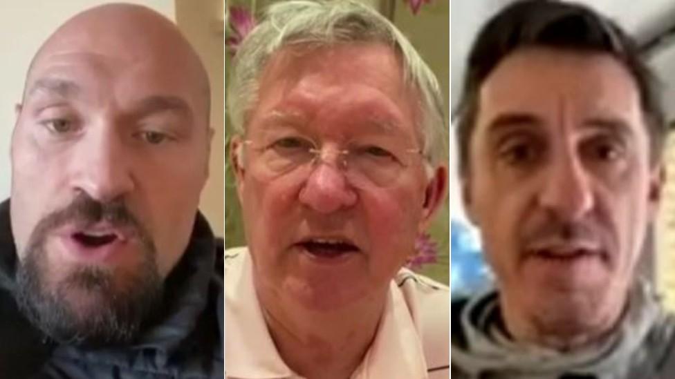 Tyson Fury, Sir Alex Ferguson and Gary Neville