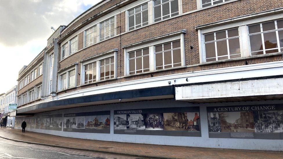 Exterior of former Debenhams in Taunton town centre