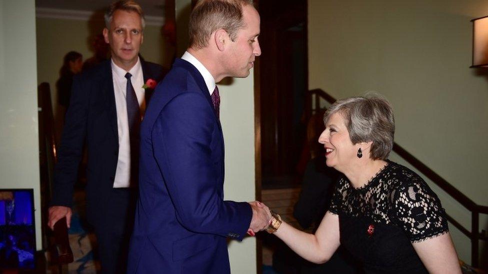 The Duke of Cambridge and Prime Minister Theresa May