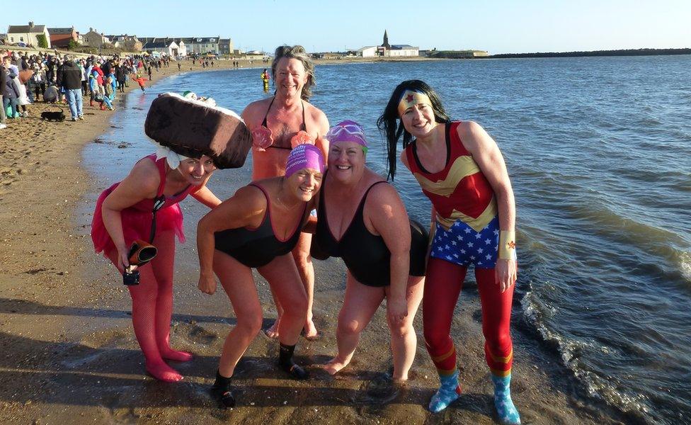 Newbiggin-by-the-Sea Boxing Day dip participants 2016