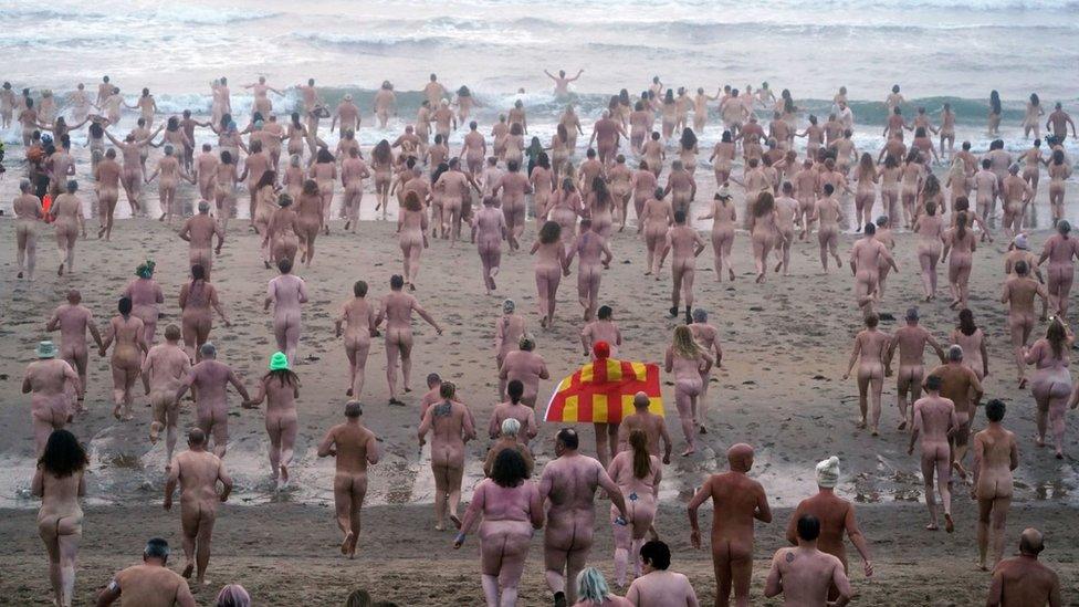 Druridge Bay skinny dip