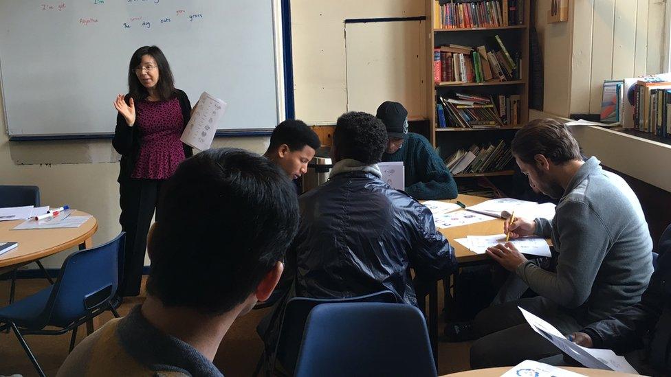 People learning English at Oasis centre Cardiff