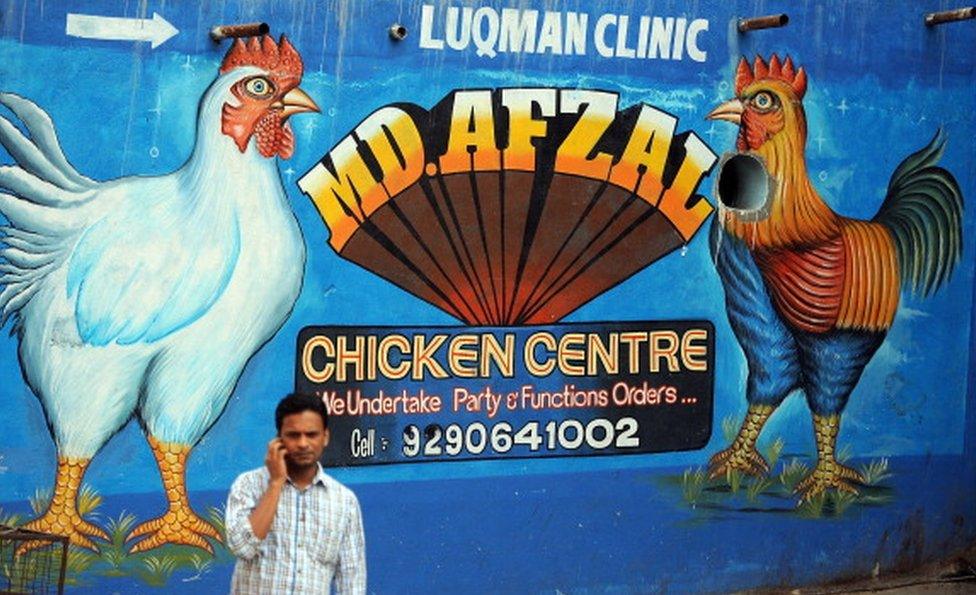 Chicken food shop in India